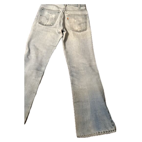1970s Distressed Orange Tab Big E Levi’s Flared Jeans Talon / Women’s 29x29 * - Picture 3 of 5